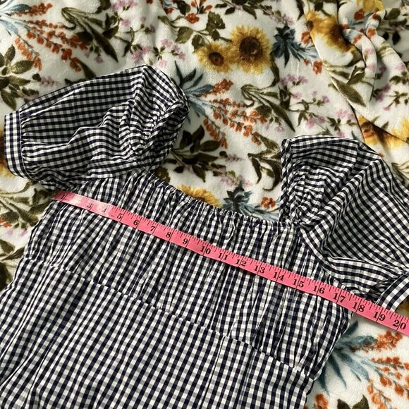 Anthropologie Forever That Girl Mini Dress Womens 8 Puff Sleeve Gingham Picnic - Picture 8 of 11